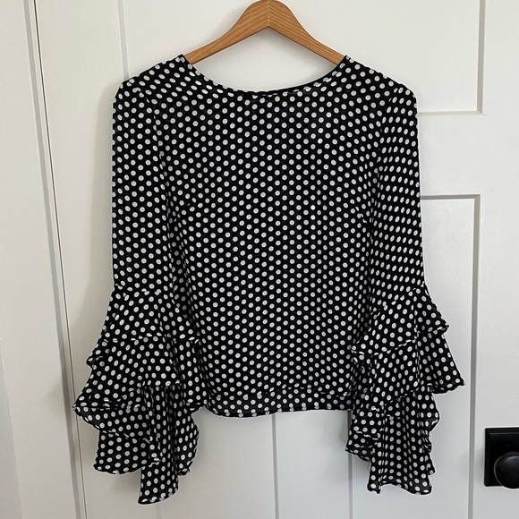 Milly Gabby Silk Polka Dot Top - Picture 4 of 12